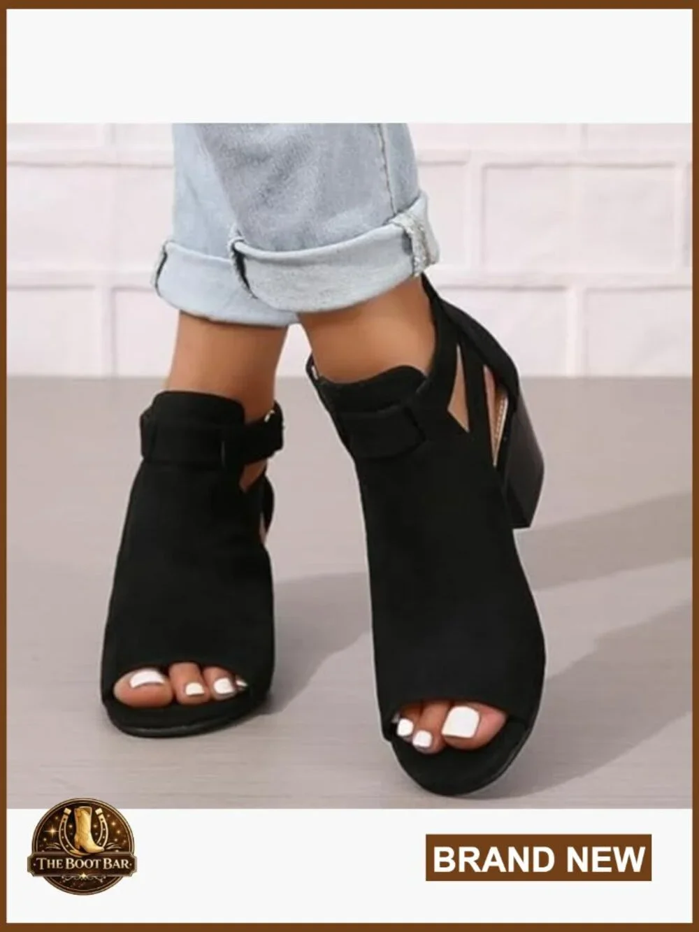 Suede Peep Toe Ankle Booties Chunky Heel Wedge Back Zipper Sandal Boots